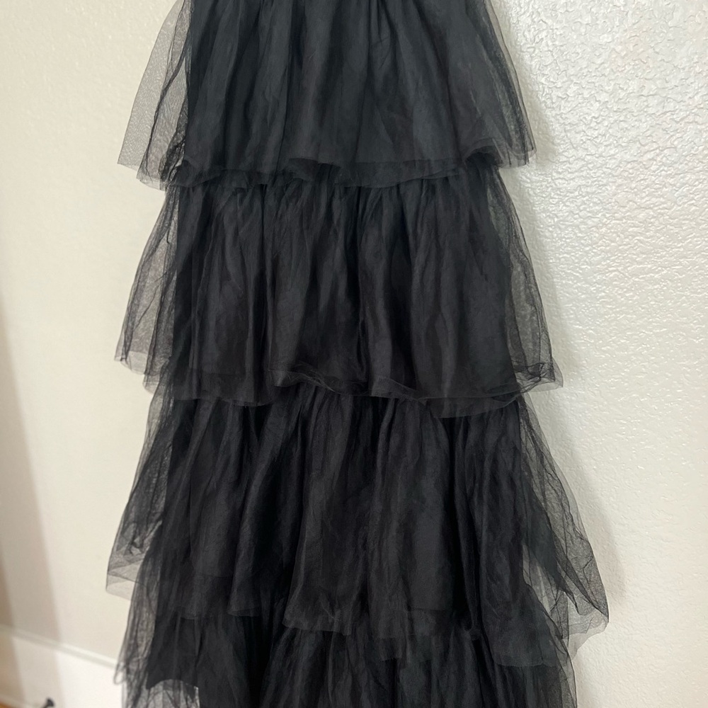 NWOT Tulle For Love Black Mesh Tulle Tiered Ruffled Maxi Dress - Picture 10 of 10
